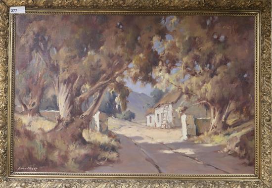 Johan Oldert, oil on canvas, South African rural scene, signed, 57 x 87cm